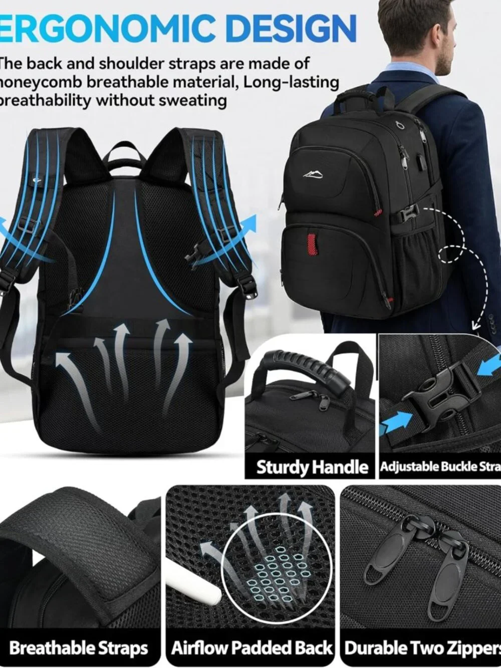 Extra Large Anti-Theft Travel Backpack for 17